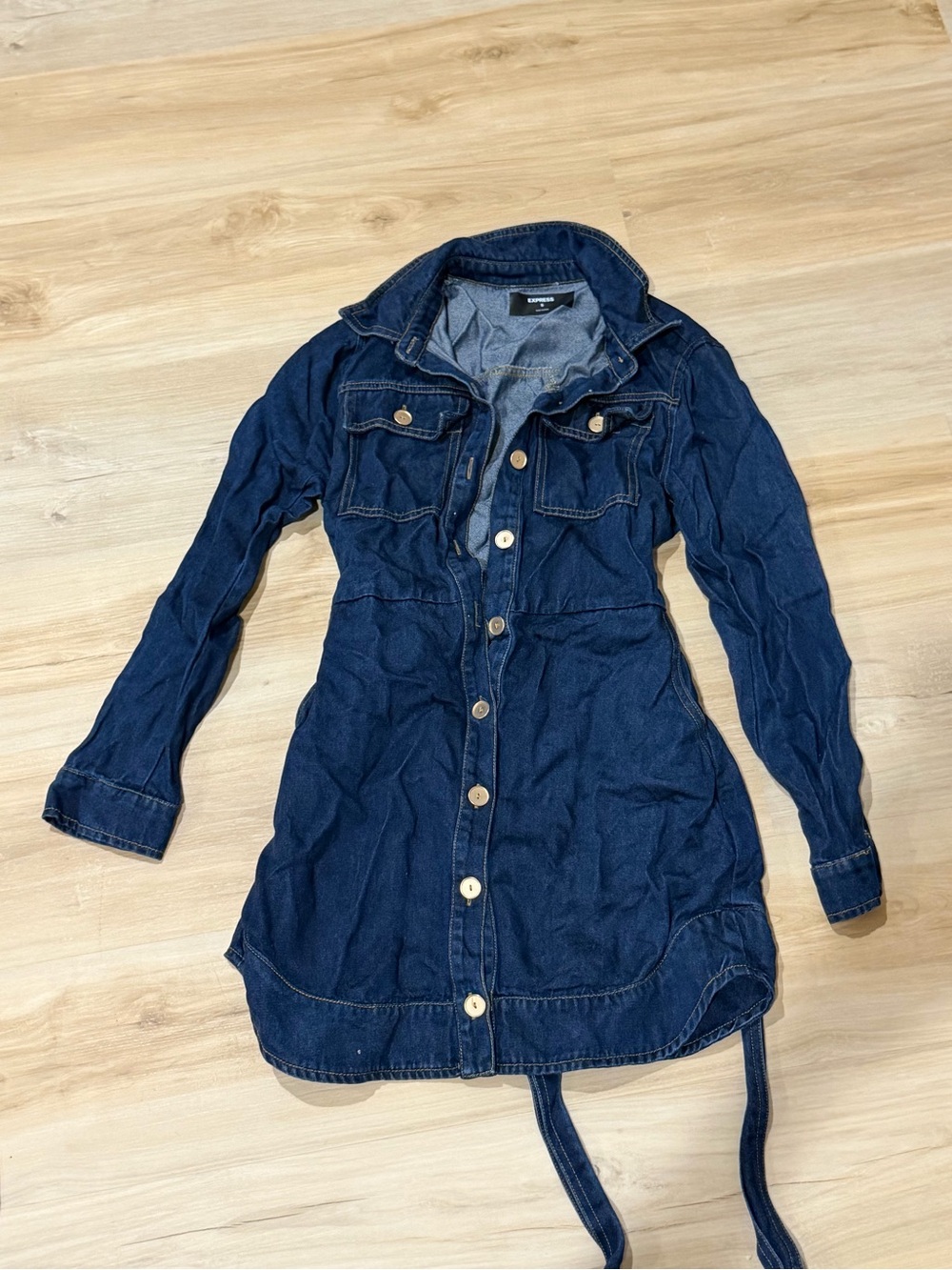 Denim Utility Shirt Jacket - Dark Blue